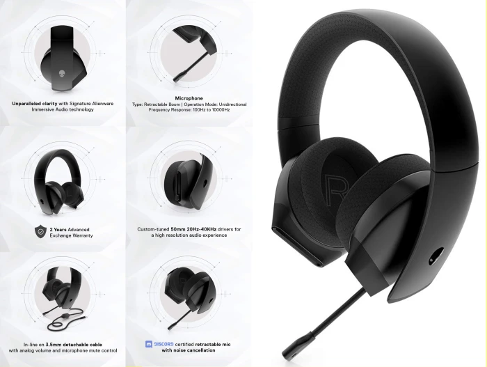 Alienware 310H Wired Gaming Headset AE310